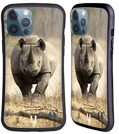 Head Case Designs Running Black Rhino Wildlife Hybrid Case Compatible With Apple iPhone 13 Pro Max