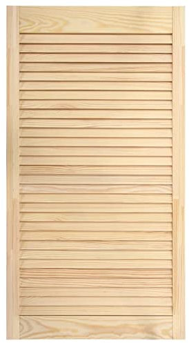 Susany Kiefernholz Massiv Lamellentür Unbehandeltes Holz Möbeltür Schranktür Offene Lamellen Holztür Möbel Tür Innentür 99,3 x 39,4 cm (H x B)