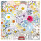 50 Stück Chrysantheme Aufkleber Wasserflaschen Laptop Telefon Gitarre Skateboard Computer Koffer Fahrrad Daisy Vinyl Stickers Wasserdicht Ästhetisch Aufkleber für Jugendliche Kinder Erwachsene