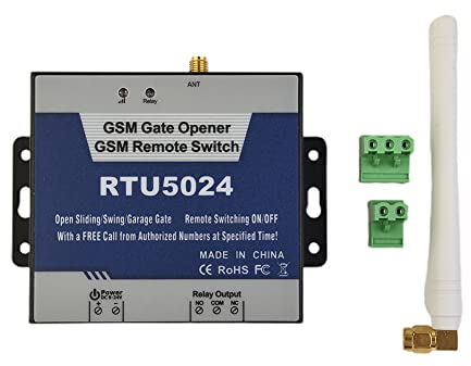 URPIZY Abridor de puerta con control remoto, Rtu5024 GSM, interruptor de relé, controlador de acceso remoto de puerta, controlador de acceso por llamada gratuita