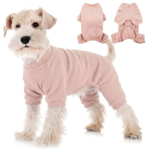 Hjumarayan Dog Surgery Recovery Suit - Post-Op Body Suit for Male and Female Dogs, With Sleeves, Pink, Large