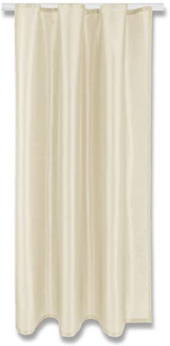 Arsvita Blickdichte Beige Gardine Alessia mit Kräuselband in 140x175cm (BxL), in vielen Größen und Farben