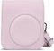 PU Leather Camera Case Compatible with Fujifilm Instax Mini12 Instant Camera with Adjustable Strap and Pocket (Pink)