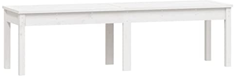 vidaXL Gartenbank, Gartenmöbel Sitzbank 2-Sitzer, Parkbank Lattenrost-Design, Holzbank Bank für Garten Terrasse, Weiß Massivholz Kiefer