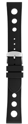 Morellato Cinturino per Orologi in Silicone per Uomo e Donna, Nero, con Fibbia, Modello Bracciano, Collezione Technorubber