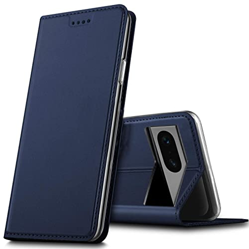 Verco Handyhülle für Google Pixel 7a, Premium Handy Flip Cover für Pixel 7a Hülle [integr. Magnet] Book Case PU Leder Tasche, Blau