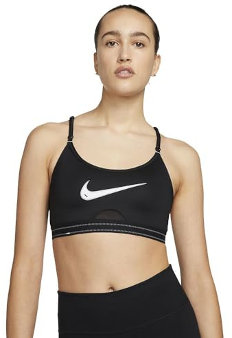 Dri-Fit Indy Sport-BH für Damen, Größe S bis L, Schwarz und Weiß, schwarz, weiß, Large