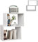 SFAREST 2-Tier Wooden Bookcase, 2-Cube Display Bookshelf with Irregular Modern Design, Freestanding Storage Rack for Living Room, Bedroom and Office, White