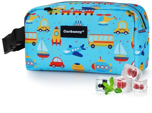 Cerbonny Small Cooler Bag Freezable Lunch Bag for Work School Travel, Small Insulated Bag for Kids/Adults, Freezer Lunch Bags, Mini Lunch Bag Fit for Yogurt, Blue Vehicle