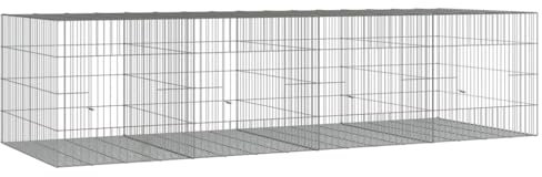 vidaXL Kaninchenkäfig 4 Paneele 217x79x54 cm Verzinktes Eisen Haustierkäfig