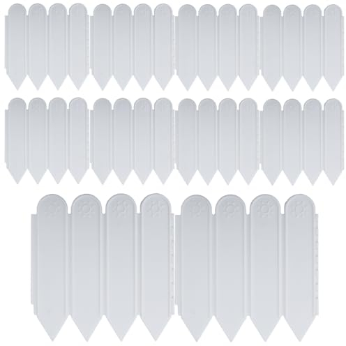 Miupoo Lot de 10 panneaux de clôture de jardin en plastique - Bordure décorative - Longueur totale : 200 cm - Blanc
