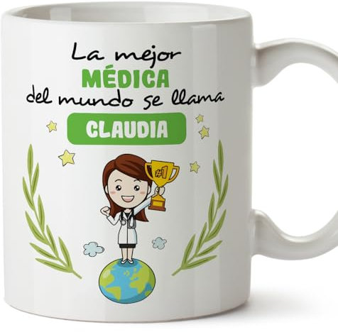 MUGFFINS Tazas Personalizadas para MÉDICA mujer - En Español - Eres Mejor del Mundo - 11 oz / 330 ml - Regalo Personalizable original y divertido