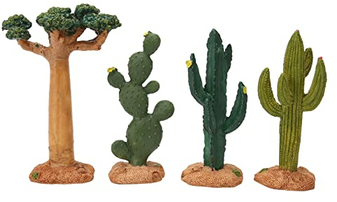 Lifelike Cactus Decor - Artificial Monkey Bread Tree in Glass Container for Stunning Fish Tank Landscaping