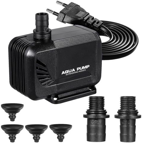 Housoutil Pompe Submersible Pour Aquarium Pompe De Bassin Pompe À Flux Pompe À Filtre Pompe À Eau Filtre De Bassin 1500L/H