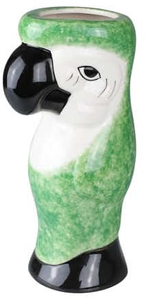 bar@drinkstuff Ceramic Parrot Mug 19.4oz / 550ml - Ceramic Hawaiian Cocktail Mug (Green)