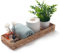 Bandeja de Baño Almacenaje Decorativas Jacinto de Agua Cesta Mimbre de Papel Higiénico Rectangular Estante de Toallas para Pasajeros Finos y Largos (Natural 41.5 x 15.5 x 5cm)