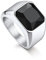 Bandmax Ringe für Herren Siegelring Edelstahl Onyx Ring Frauen Größe 59mm Ring mit Stein 12MM breit Bandring Freundschaftsring Schmuck Accessoires