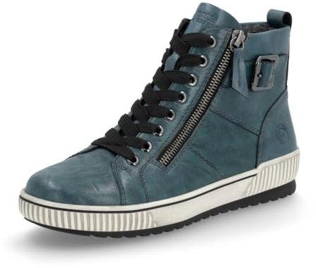 Remonte Sneaker alte da donna D0777, con inserto sciolto, Blu 12., 39 EU