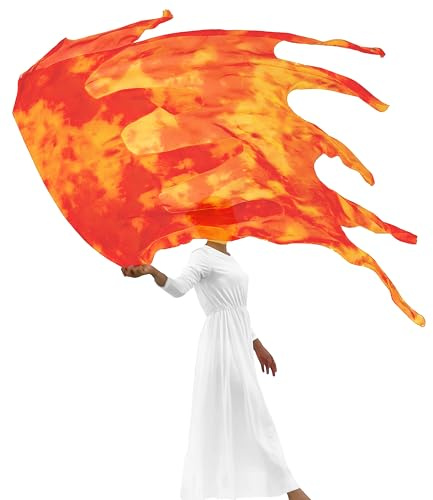 Wuchieal Consuming Fire Anbetungsflaggen, Heilige Feueranbetungsflagge, Heilige Kirche, Lob Tanzflaggen (Rot und Gelb, groß)