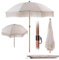KADAX Parasol rond pour balcon, jardin, terrasse, piscine et plage, hauteur réglable, Marron/écru
