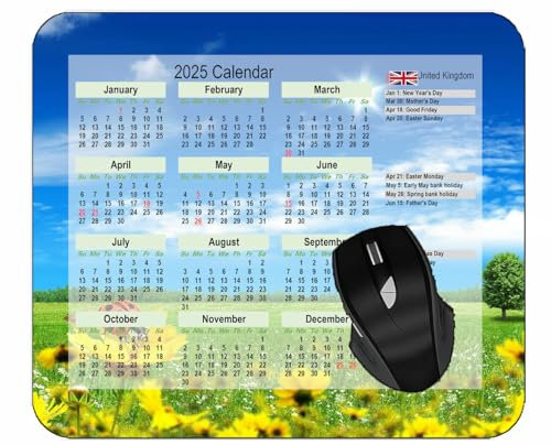 YENDOSTEEN 2025 Mouse pad Calendar,Field Flower Tree WoodsMouse Mat for Office Computers Laptop Men Women #288