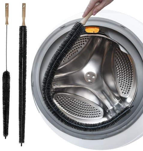 CN1ST 2 Pack Dryer Cleaner Vent Brush,Washing Machine Brush Dryer Vent Cleaning Kit, Clean Dryer Vents with Long Flexible Vacuum Brush and Lint Brush