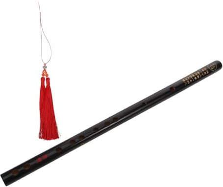 TOPPERFUN Chinesische Bambusflöte Schwarze Flöte Im Antiken Stil Übungsflöte Für Erwachsene Leicht Zu Spielen Klarer Klang Langlebiges Material