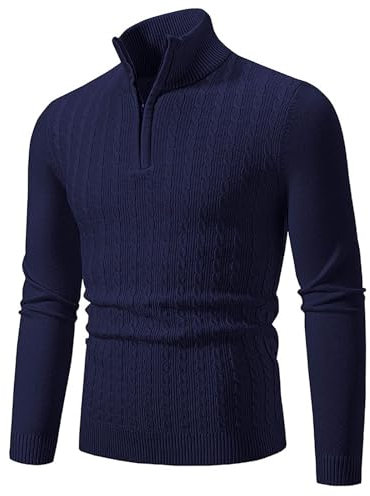 CXKOLD Maglione Girocollo Uomo Cotone Maglia a Collo Alto Uomo Pullover Fucsia Felpa Blu Uomo con Zip Senza Cappuccio Camicia Velluto Uomo Maglia Personalizzata Calcio Camicie Uomo Lino Righe Strette