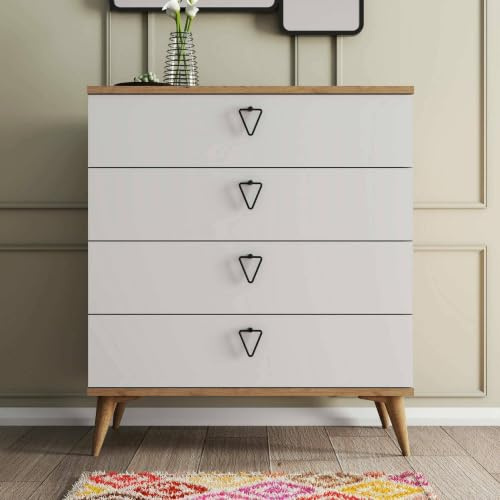Dmora Kommode Sualocin 80x45x90,8 cm Braun, 4 Schubladen