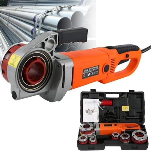 DPLXQPP Elektrische Rohrschneidemaschine,Gewindeschneidmaschine 20,9–49,6 Mm (1/2–2 Zoll),2300w 25U/Min Gewindeschneidset,Elektrische Rohrgewindeschneidmaschine,6heads
