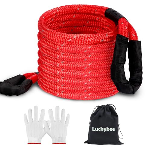 Kit de Sangle de Remorquage 25 mm x 6 m - Corde de Remorquage de Récupération Cinétique,Corde de Remorquage Voiture,Sangle de Remorquage Robuste pour Le Secours Routier des Camions,Camionnettes et ATV