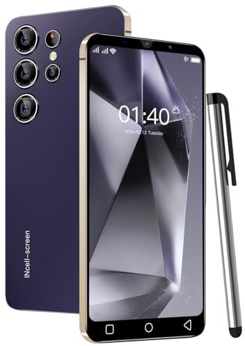 QrZrQ Cheap Mobile Phones, 5.0 HD Screen, Android Phone, 16GB(up to 128GB), Dual Camera, Dual SIM Unlocked, Face ID/WIFI/3.5mm Jack WCDMA+GSM Cell Phone (Q24Ultra-Dark Purple)