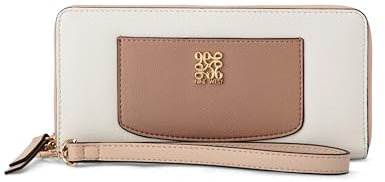 Nine West Damen Coenn Zip Around Wallet with Wristlet Deisgner, Schwarze Tragetasche, Schlinge, Geldbörse, Handtasche, Trendtasche, Schultertasche, Milch Multi