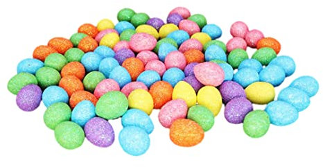 NASSMOSSE Glitzer Osterei Kleine Schaum Ostereiendekor Osterkorbfüller für Osterpartyversorgung 80 PCS