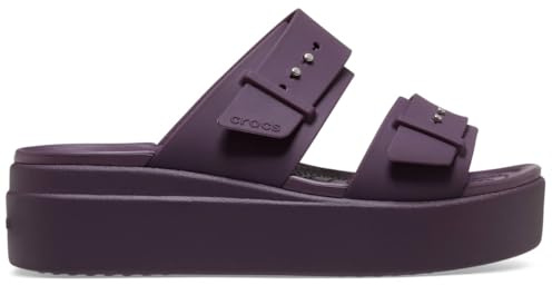 Crocs Brooklyn Buckle Low Wedge, Sandali Donna, Plush Plum, 39/40 EU