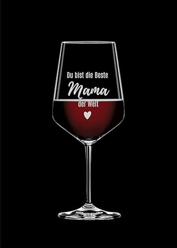 Beste Mama der Welt Weinglas Spiegelau Style Weinglas 630ml mit Gravur - Schönes Geschenk für deine Mami (Beste Mama V2)