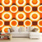 Papier peint panoramique Bulles rétro années 70 marron et orange 250 x 175 cm - Revêtement mural décoration pour chambre salon - XXL Tableaux Muraux Tapisserie Photo Décoration Murale