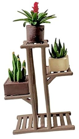 Xgdsnly Miniature Flower Stand Mini Plant Pot Dollhouse Model Ornament Made of Resin to Create A Miniature Display on A Desktop Or Tabletop, Style B