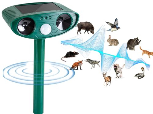 Ultraschall Katzenschreck für Garten testsieger, EPERSU Solarbetrieben marderschreck mit einem Bewegungsmelder, tiervertreiber 8m Reichweite, Maulwurf Vertreiber wirksam gegen Katzen, Marder, Vögel