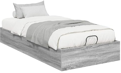 vidaXL Ottoman Bettgestell Graues Sonoma 193 x 75,5 x 25 cm, Moderne Schlafzimmermöbel, rechteckiges Gasliftbett, schickes Ottoman-Design, platzsparender Stauraum