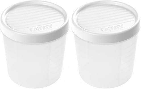 TATAY Frischhaltedose 1L Twist | Schraubdeckel | Vorratsdosen mit Deckel Luftdicht | Geeignet für Mikrowelle, Spülmaschine, Kühlschrank, Gefrierfach | Kunststoff BPA-frei | 12x12x12,5 cm, Weiß