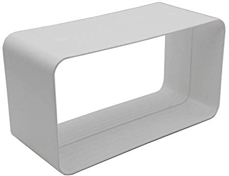 Kair Rectangular Straight Connector 180mm x 90mm Flat Pipe Joint | Accepts matching duct pipe, Push-fit installation, Low-profile design, Suitable for concealed installation
