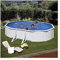 Piscina acero ovalada filtro arena 610x375x120 cm blanca