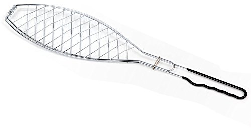 Tepro grill accessoire poisson rôtissoire grand pour un poisson, chromé, longueur : environ 57,5 cm