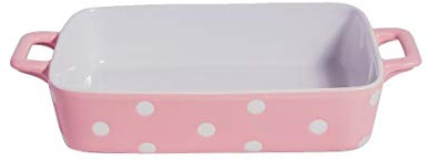 Isabelle Rose IR5453 - Auflaufform klein, rosa mit weißen Punkten, Polka dot