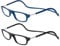 TBOC Pack: Lesebrille Lesehilfe für Herren Damen – (Zwei Einheiten) Dioptrien +2.00 Blau und Schwarz Fassung Stärke PC Handy Faltbar Frau Mann Magnetverschluss Clip Alterssichtigkeit Presbyopie
