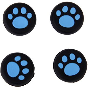 4 tapas analógicas de silicona para el pulgar de los controladores de juego de PS4, PS3, Xbox One, Xbox 360, PS2, color azul
