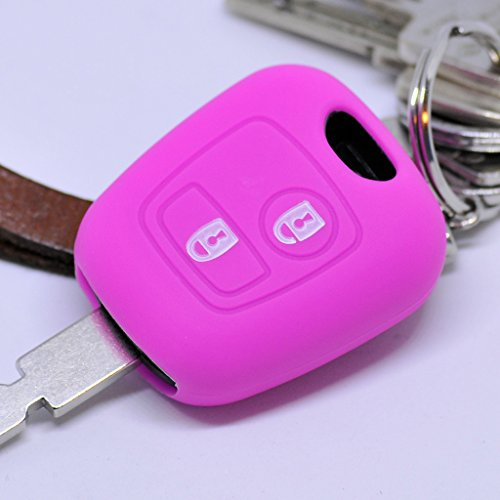 Soft Case Schutz Hülle Auto Schlüssel für Citroen Berlingo C1 C2 C3 Toyota Aygo Peugeot Partner 107 206 SW CC 406 307 Remote/Farbe: Pink