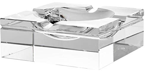 Casa Padrino Luxus Kristallglas Aschenbecher 20 x 20 x H. 7,5 cm - Wohnzimmer Accessoires