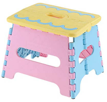 Fenteer Tabouret Pliable, Marchepied Pliant Glissement Multi-usages - Rose